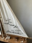 Vintage Wooden Model Sailboat Yacht     the Man Who Walks With God    
