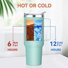 Hasle Outfitters 40 Oz Stainless Steel Tumbler With 40 Ounces  Mint Green