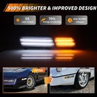 2x Smoke Dynamic Amber Led Front Signal Side Marker Lights For 84-87 Corvette C4