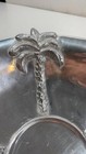 Mariposa Brilliante Mexico 14  Aluminum Bowl Accented  w Palm Trees Spoon fork