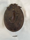 Vintage Cast Iron Oval Greco-roman Style Wall Double Hook Plaque