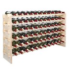 6 Tiers 72 Bottles Solid Wood Wine Rack Display Freestanding Shelves Wine Cellar