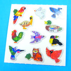 Glitter Birds Ducks Owls Rooster Parrot Sandylion Sticker Mod Sheet 2 x 2 
