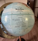 Vintage Mid-century Modern Floor Globe On Walnut Stand 33    Tall 13 5   wide