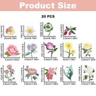 20pcs Flowers Iron On Patches  Mini Floral Applique Patch  Rose Sunflower Iron