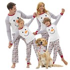  Family Christmas Pajamas Pjs Matching Set Adult Baby Pet 2 Kids Gray Snowman