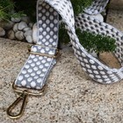 Adjustable Handbag Strap Wide Purse Replacement Grey Dot gold Metal 