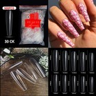 Curve Fake Nails Clear Natural Acrylic Artificial Nail Art Tips 500pcs