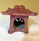 Ceramic Pagoda Lantern Hand Painted Miniature Tea Light Holder