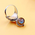 Handmade Labradorite Poison Ring  925 Sterling Silver  Labradorite Box Ring 