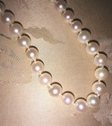 Vintage Genuine Cultured Pearl Necklace  14k Solid White Gold Clasp  Knotted 18 