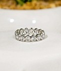 4 00ct Oval Cut Natural Diamond Solid 14k White Gold Full Eternity Band Ring