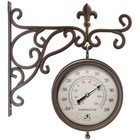 Beauregard Double-sided Clock And Thermometer Combo Outdoor Brown 8 X 3 5 X 8