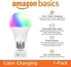 2x Amazon Basics Smart A19 Led Light Bulb  Color Changing  9w 60w  800lm  Wi-fi