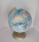 Vintage Rand Mcnally World Portrait Globe Soviet Union Metal Base Raised Topo