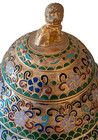 Vintage Chinese Foo Dog Enamel Champleve Cloisonn   Ginger Jar