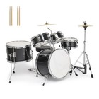 5-piece Junior Drum Set For Kids Teens With Adjustable Throne cymbal pedal drums
