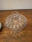 Antique 1895 Glow Night Glass Oil Lamp  Clear Base white Shade