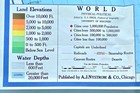 Large Vtg 1968 Canvas A j  Nystrom World Map School Classroom 57  X 63  Nice Con
