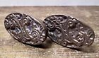 Vintage Heavy Metal Solid Door Knob Set Eastlake Ornate Detailed Nice  Patina