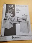 Delta Rockwell Pm-414-03-651-5002 14  Metal Lathe Opperating Parts Manual