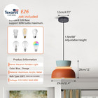 Mid Century Modern Ceiling Pendant Light  Orange Navy 2 Colors Barn Macaron Shad
