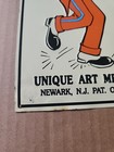 Vintage Ham And Sam Mechanical Tin Toy Metal Sign 14 X 10 Unique Art Mfg 1921 