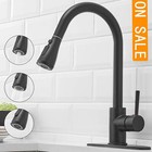 Matte Black Kitchen Faucet Sink Pull Down Sprayer Single Handle Mixer Tap cover
