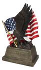 Patriotic Pride And Honor Bald Eagle Clutching American Flag Statue 10 75  Tall