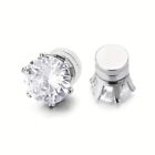 Men Women Stainless Steel Magnetic Stud Earrings Non-piercing Cubic Zirconia E39