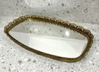 Vtg 15    X 9    Filigree Mirror Vanity Tray Ornate Oval Gold Tone Mcm Perfume