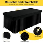  Spandex Tablecloth  Elastic Fitted Stretch 96  X 30   rectangular  Black