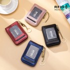 Rfid Blocking Card Holder Leather Credit Card Case Wallet Zip Around Accordion