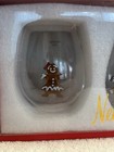 New In Box Set Of 2 Neiman Marcus Gingerbread Man   Woman Wine Glass Christmas