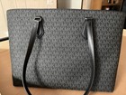 Michael Kors Ciara Large Top Zip Coated Canvas Tote - Black