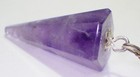 Purple Amethyst Stone 6-sided Divining dowsing healing Pendulum Point Pendant