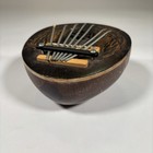 Handmade Coconut Shell Kalimba Thumb Piano Carved Lizard Folk Instrument Gecko