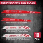 10-piece Ultimate Reciprocating Saw Blade Set  Premium 6   8 Inch Wood   Metal C
