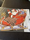 Beistle Vintage Reproduction Christmas Santa   Sleigh Cutouts