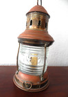 Antique Perko Brass Junior Lantern- Marine Oil Nautical-clear Ribbed Lens- 8 75 