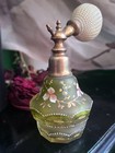 Antique Bohemian Art Glass Perfume Atomizer Victorian 19th Century Opaline
