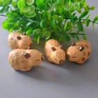 Small Carved Wooden Capybara Figurines  2pcs Handmade Capybara Sculpture Craf   