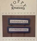 Poppy Kreations Painted And Stenciled Navy Frame W applied Evergreen Trees