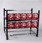 12 Gpu Aluminum Stackable Open Air Mining Computer Frame Rig Case  black 