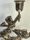 Godinger Silver Plated Angel Cherub Taper Candle Holder Christmas 10 25    Tall