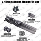 1pcs 4 Flute 5 8 x1-1 4 x3-1 4  Solid Carbide Roughing End Mill - Altin Coated