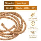 Thick Twisted Manila Ropes 3 4 Inches X 100 Feet Natural Jute Rope Heavy Duty   
