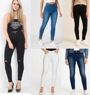 Ladies Jeans Denim Womens Stretch Leg High Waist Distressed Skinny Pants Size