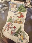 Bucilla White Christmas Christmas Stocking Kit 83439 Counted Cross Stitch 18 In