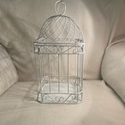 White Metal Bird Cage Wedding Shower Card Holder